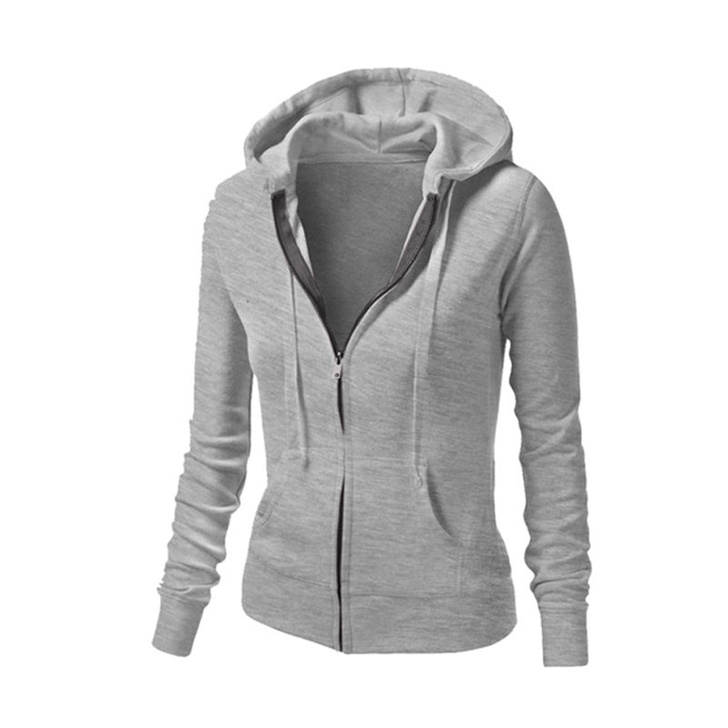 Women Hoodie Long Sleeve Sweatshirt Zip Up Top Pullover