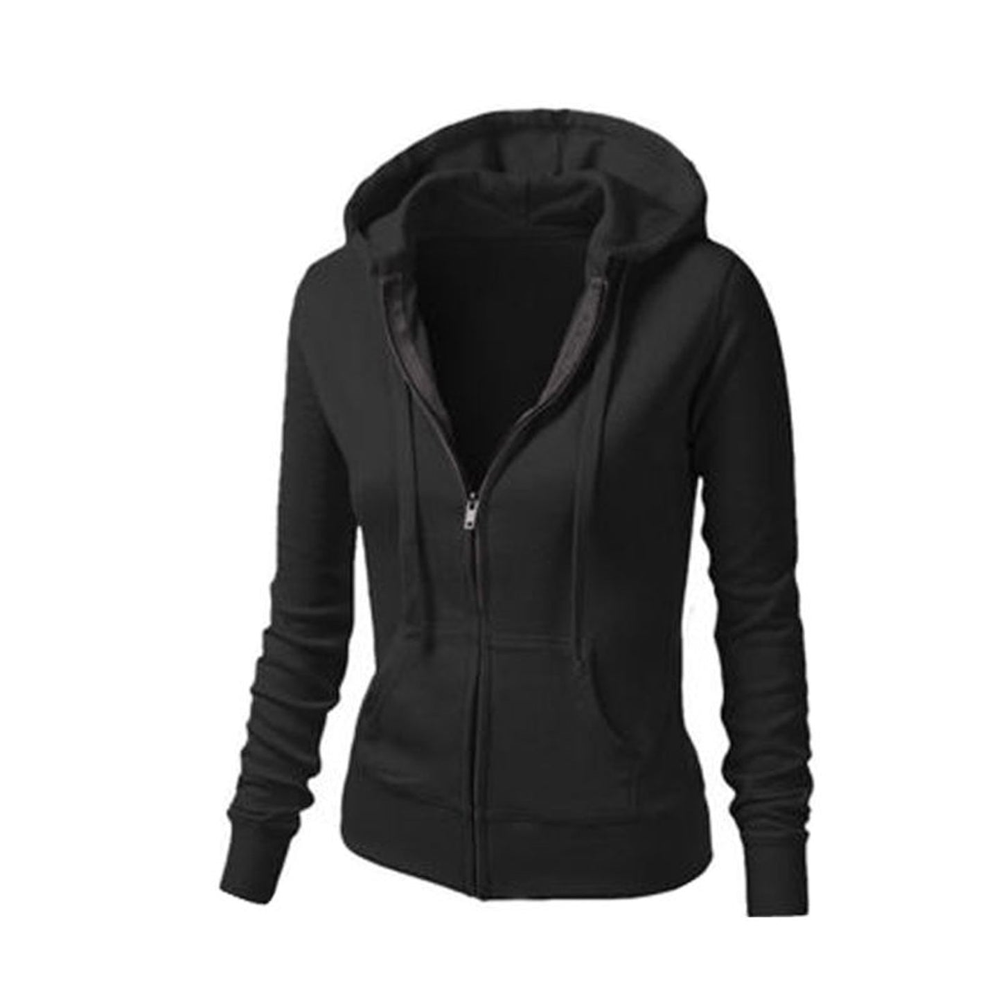 Women Hoodie Long Sleeve Sweatshirt Zip Up Top Pullover