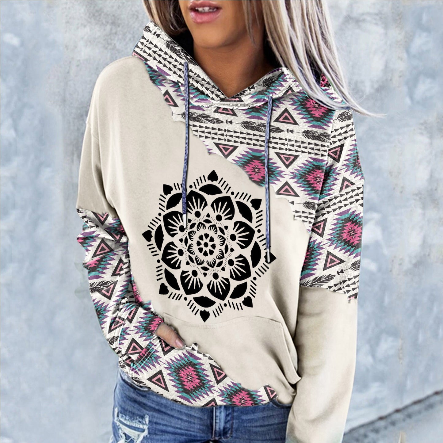 Vintage Western Print Sweatshirt -Women’s