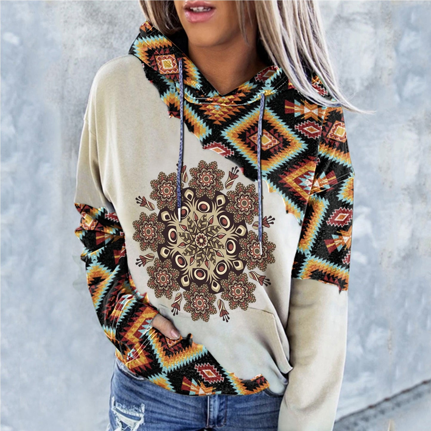 Vintage Western Print Sweatshirt -Women’s