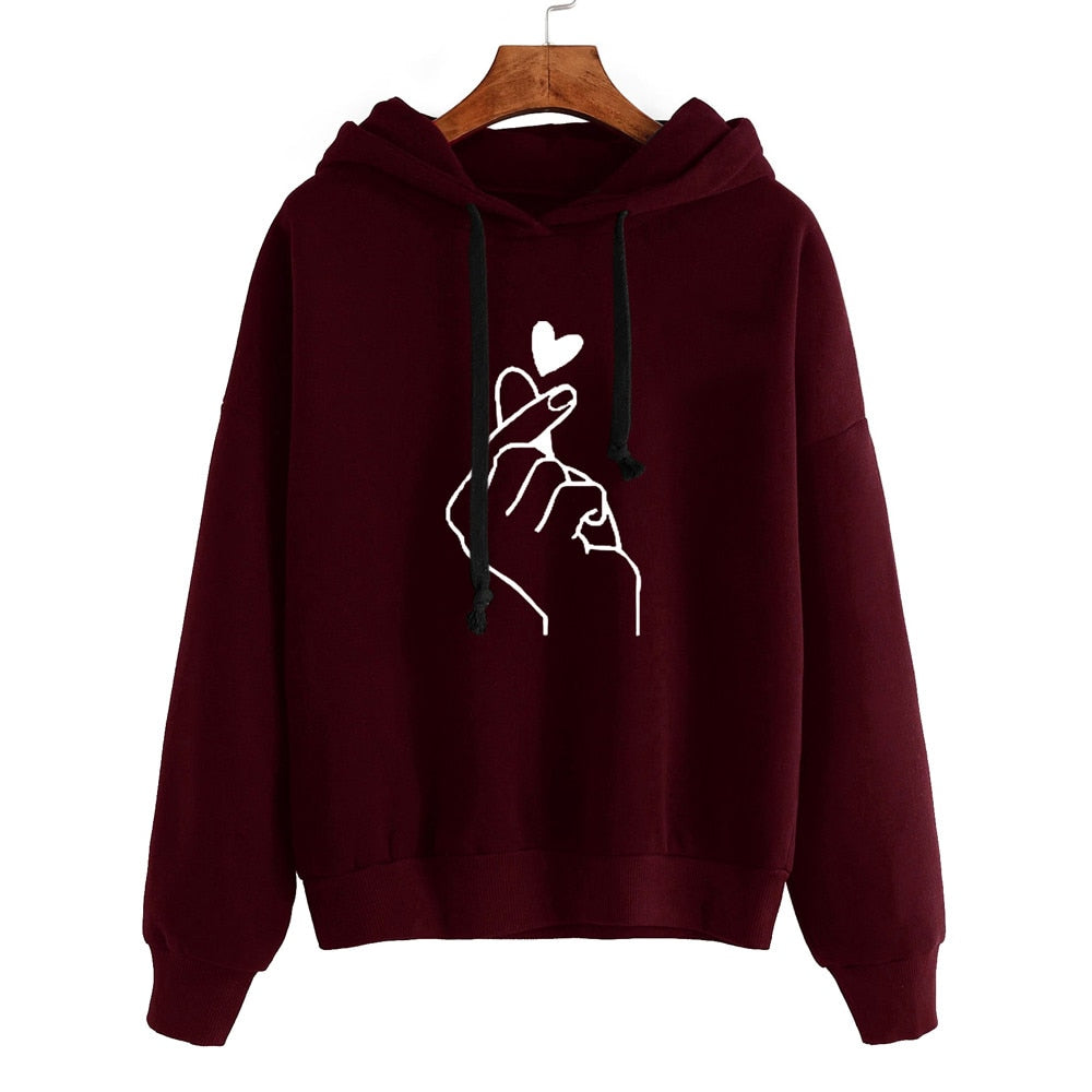 Women Love Heart Pattern Sweatshirts