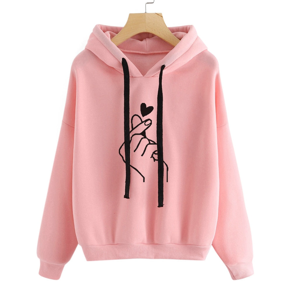 Women Love Heart Pattern Sweatshirts