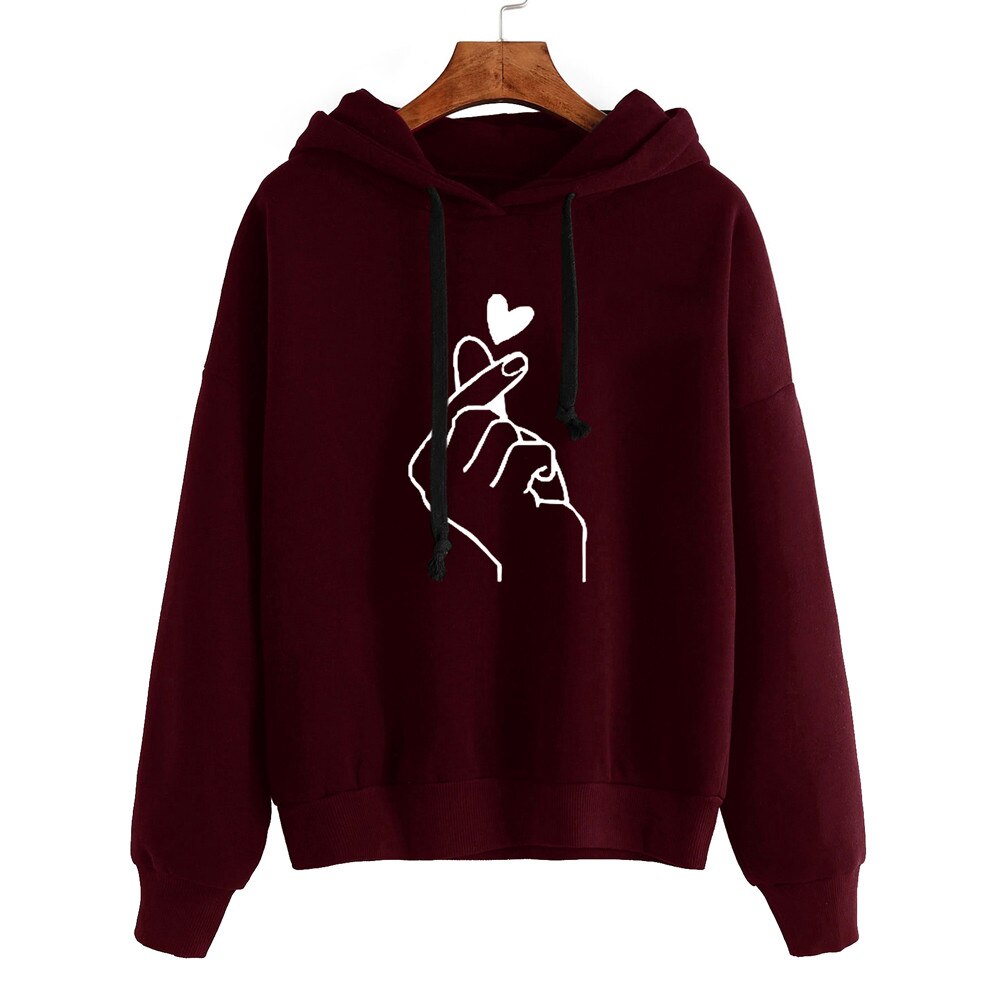 Women Love Heart Pattern Sweatshirts